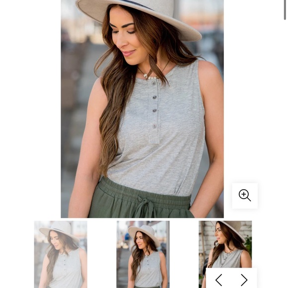 Gray Henley button tank - Picture 5 of 5